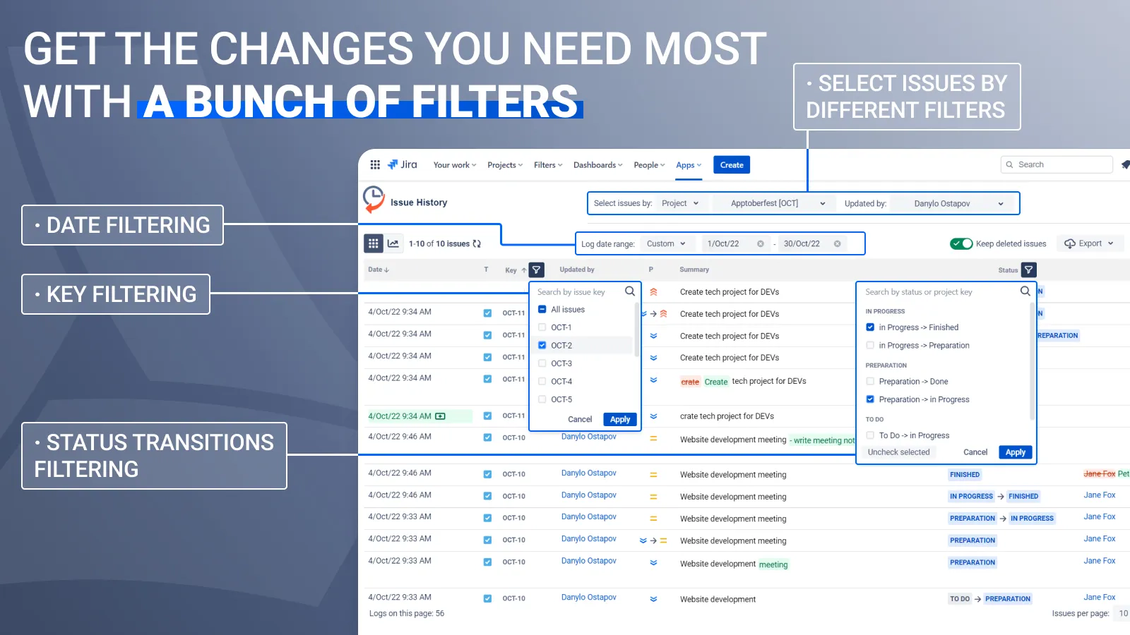 Get the changes you need most with a bunch of filters